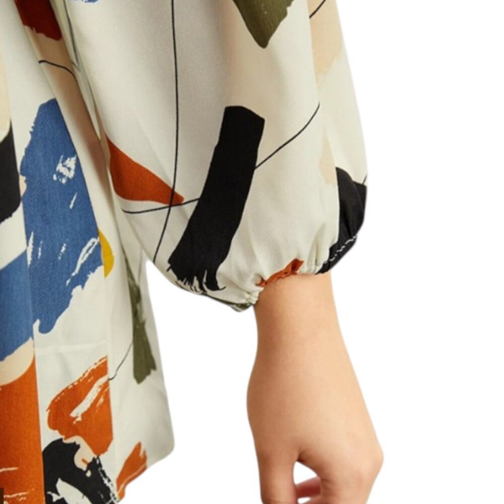 BloomChic Brush Print Button Detail Elastic Cuffs… - image 6